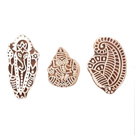 Set of 3 Piece New Mix Wooden Printing Block